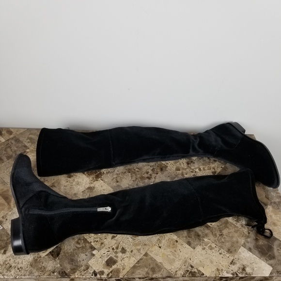 Marc Fisher/Over the Knee Black Velvet Boots - Picture 2 of 8